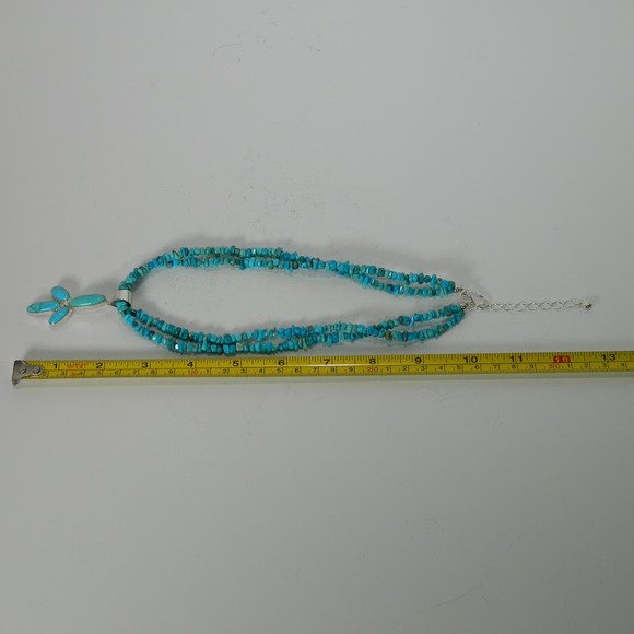 Jay King Turquoise Nugget Double Strand with Pendant 925 Signed - Picture 8 of 9